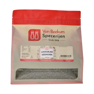 Van Beekum Specerijen - Lavasblad Gesneden - 350 Gram (hersluitbare Stazak)