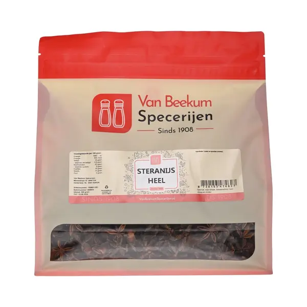 Van Beekum Specerijen - Steranijs Heel - 500 Gram (hersluitbare Stazak) thumbnail