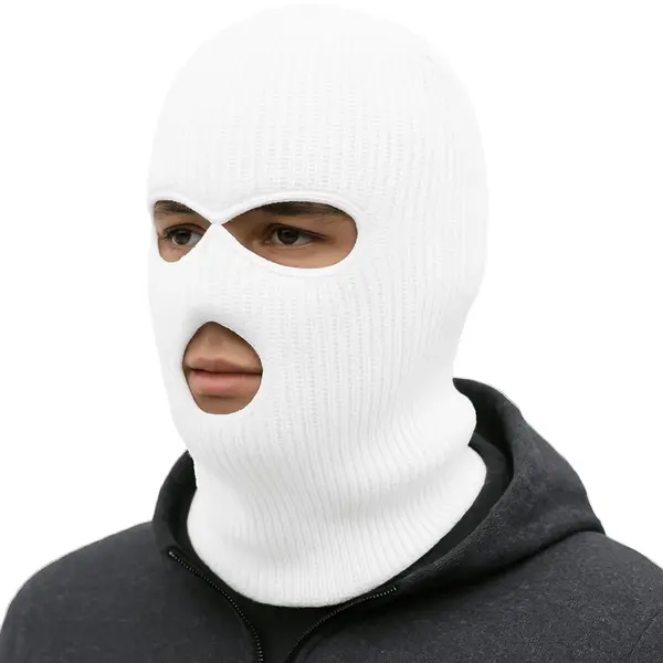 Superdealer Facemask - Sportmuts - Driegats Muts - Skimuts - Bivak - Balaclava - Wit - One Size thumbnail
