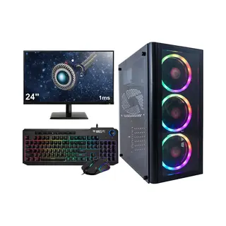 LalaShops Complete Ryzen 5 Budget Game Pc Setup Met 24" Gaming Monitor, -Toetsenbord En -Muis - 1TB Ssd - 16GB Ram - Win11 Pro