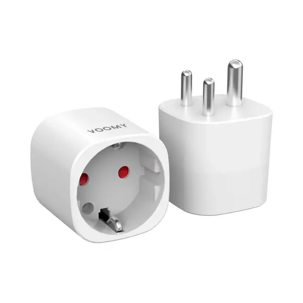Voomy Travel Y503 Netzstecker-Adapter Typ D (Vk) Typ C (Euro-Stecker) Weiß thumbnail