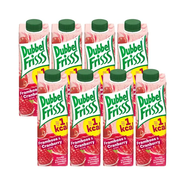 Dubbelfrisss - Frisdrank - Framboos-Cranberry - 1KCAL - 8 X 0, 35L thumbnail