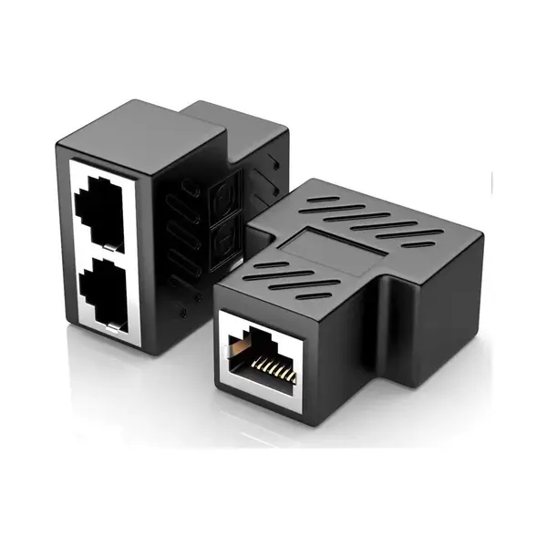 Qost - RJ45 Splitter - 1 Naar 2 Netwerk Adapter - Cat5 / Cat 6 - Lan Splitter - Ethernet Netwerkaansluitingen - Zwart - Compatibel Met Pc / Laptop / thumbnail