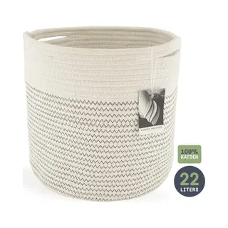 Sophie Nørdinn Bestseller #1 Mand Van Sophie Nordinn® - Opbergmand Goteborg (Wit Stiksel Klein) - Wasmand - Wasmanden - 22 L