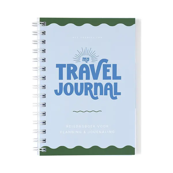 Hee Goodies Travel Journal - Reisdagboek - Vakantiedagboek - Reisplanner - Travel Notebook - Journal Vakantie - Invulboek Reizen - Pocket Formaat - Blauw Groen thumbnail