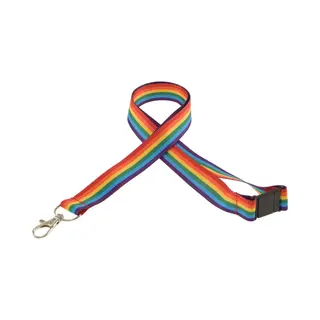 Keycord Regenboog Print - Met Veiligheidsclip En Karabijnhaak - Polyester