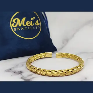 Mei's Chained Lucky Wires - Armband - 316L Rvs - Goud - Polsmaat 16, 5 Cm T/m 21 Cm