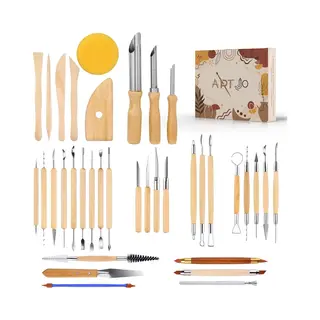 ArtJo Kleigereedschap Set - Boetseergereedschap Voor Klei - 36-delig - Mesjes