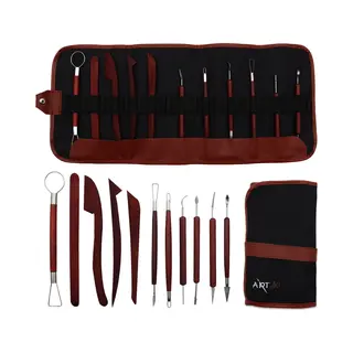ArtJo 11-delige Klei Gereedschap Pottenbakken Boetseren Boetseer Set - Beeldhouwen - Boetseergereedschap - Spatels/Mes/Mesjes/Mirettes -