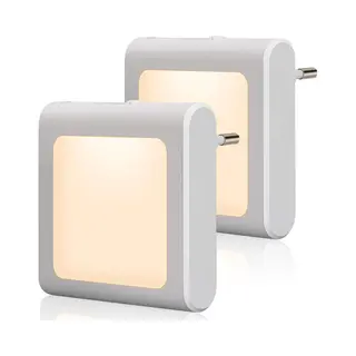 2 X Led-nachtlampje Plug-in/stopcontact -nachtlampje Met Dag/nacht Sensor - Plugin Ledlamp – Nachtlampje - Warm Licht – Dimbaar – Voor In De