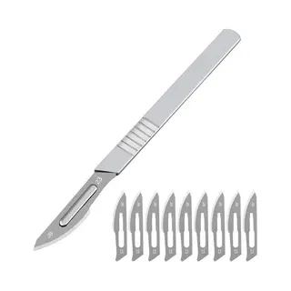 Faas Scalpel Mesjes - Scalpel Set - Pedicure / Boetseren - Hobbymesjes - 10 Stuks - Rvs