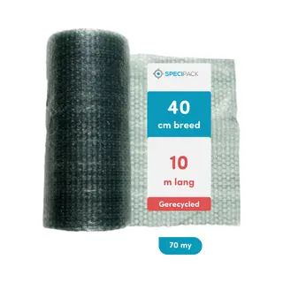 Specipack® Green Gerecycled Noppenfolie - Milieuvriendelijk Bubbeltjesplastic - 40 Cm X 10 M