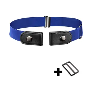 Fako Fashion - Riem Zonder Gesp - Gespvrije Riem - Elastische Riem - Rekbare Riem - Broekriem Zonder Gesp - Stretch Riem - Zwangerschapsriem - Blauw