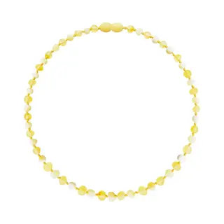 ForDig Wild Sun Barnsteen Ketting Kind - Amber Ketting - Baltische Barnsteen – 36 Cm – Lemon / Milk