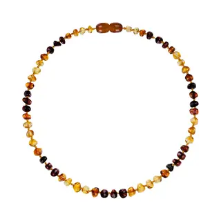 ForDig Wild Sun Barnsteen Ketting Volwassene - Amber Ketting - Baltische Barnsteen – 45 Cm – Rainbow Colour
