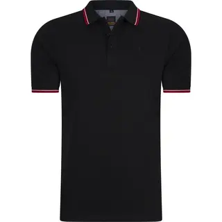 Mario Russo Polo Shirt Edward - Polo Shirt Heren - Poloshirts Heren - Katoen - Zwart