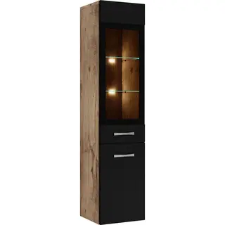 Badplaats - Badezimmer Schrank Rio 131 Cm Eiche Kastanie Mit Schwarz – Regal