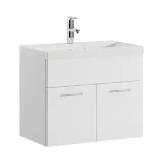 Badplaats - Badezimmer Badmöbel-set Montreal 01 60cm Waschbecken Hochglanz W