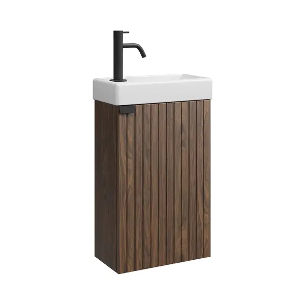 Badplaats - Wc Badmöbel Bosco 40x22 Cm Walnuss - Schrank Waschbecken Badezim thumbnail
