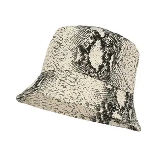Sarlini Vissershoedje/zonnehoedje Slangenprint - Beige - One Size - Volwassenen - Bucket Hat