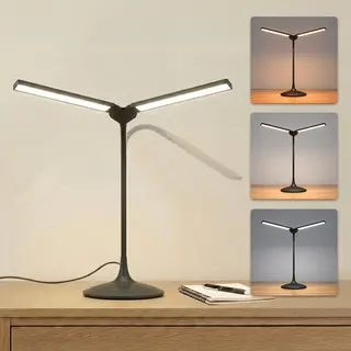 Sbr Glow Bureaulamp - Tafellamp - Daglichtlamp - 2 Led Lampen - Dimbare Led Verlichting - 3 Lichtkleuren - Zwart