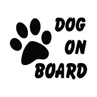 Dog On Board Auto Sticker | 15 X 12 Cm | Zwart