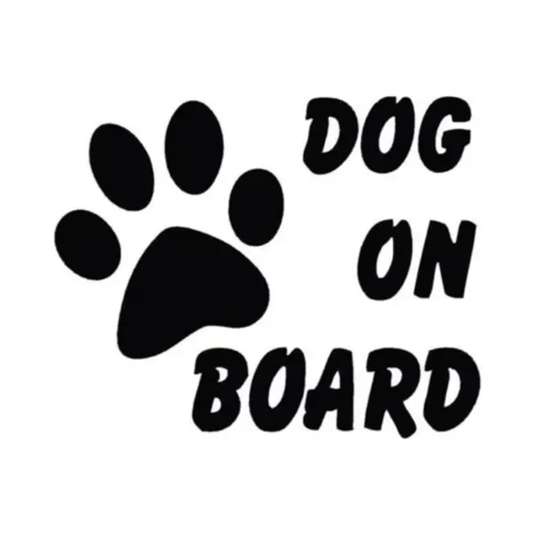 Dog On Board Auto Sticker | 15 X 12 Cm | Zwart thumbnail