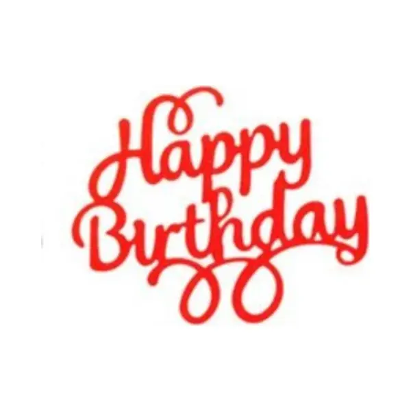 Taarttopper | Cake Topper | Happy Birthday | Rood | Glitter thumbnail