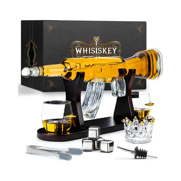 Whisiskey Whisky Karaffe Set - Whiskey Geschenkset - Geschenke Für Männer - Männergeschenke Geschenk - Geburtstagsgeschenk Mann - Dekanter 1000ML, thumbnail