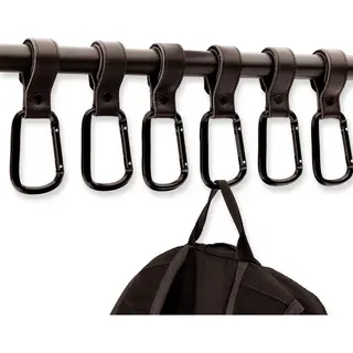 Brute Strength – Multifunctionele Klittenband Haak - Zwart - 6 Stuks - Tassenhaak - Stroller Straps – Buggy Haak - Tassenhanger - Kinderwagen