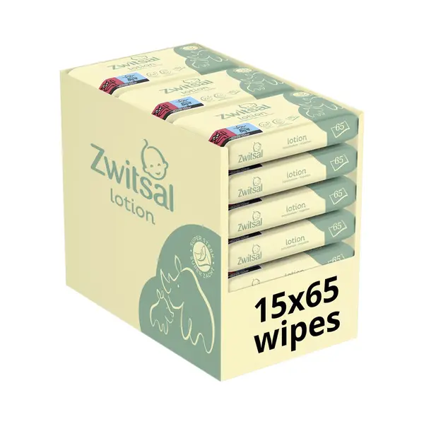 Zwitsal Billendoekjes - Lotion - 975 Doekjes (15x65) - Voordeelverpakking thumbnail