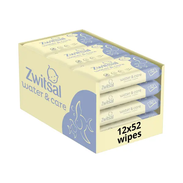 Zwitsal Water & Care Billendoekjes - 624 Doekjes (12x52) - Voordeelverpakking thumbnail