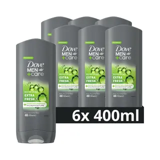 6x Dove Douchegel Men+ Care Extra Fresh 400 Ml