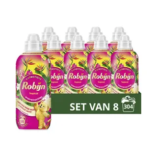 8x Robijn Wasverzachter Tropical 38 Wasbeurten 765 Ml