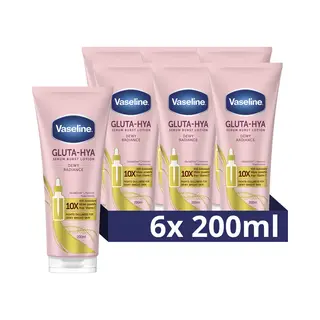 6x Vaseline Gluta-Hya Serum Dewy Radiance 200 Ml