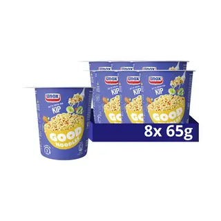 Unox Good Noodles Cup - Kip - Noedels Zonder Kunstmatige Kleurstoffen En Conserveermiddelen - 8 X 65 G