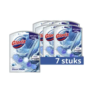 7x Glorix Toiletblok Blauw Water Bleek