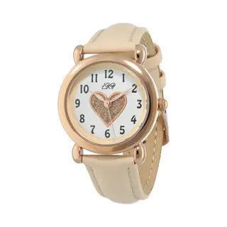 La Rosa Princesa Hart Rosé Kinderhorloge Leer Nude - Ø 27 Mm - Verstelbaar - Leren Band - Quartz Horloge - Japans Uurwerk - Analoog