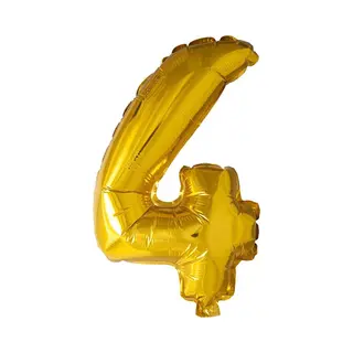 New Age Devi - Gouden Cijferballon 4 - Perfect Voor Kinderfeestjes - 40cm