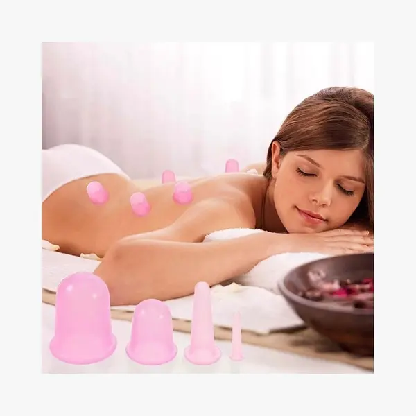 New Age Devi – Massagebecher – 4er-Set – Pink – Inkl. Massagebürste – Schröpftherapie – Hautstraffung – Anti-Cellulite thumbnail
