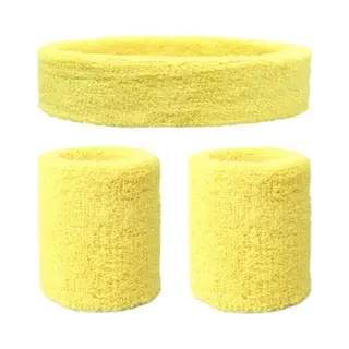 New Age Devi - Zweetbandjes Set 3 Stuks - Hoofd En Pols Zweetbandjes - Geel