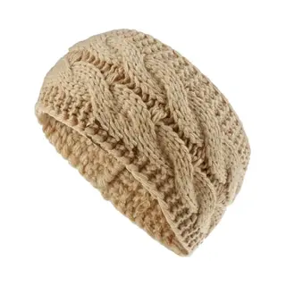 New Age Devi Warme Gebreide Band - Dames Earwarmers Hair Band - Band Vaigners - Braveur Camel Brown