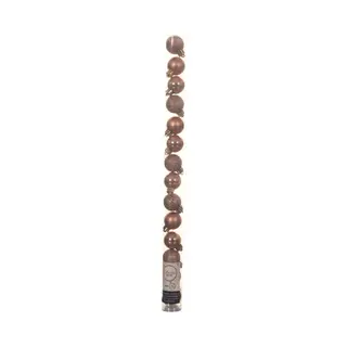 Decoris Mini Kerstballen - 14x St - Toffee Bruin - D3 Cm - Kunststof - Kerstversiering