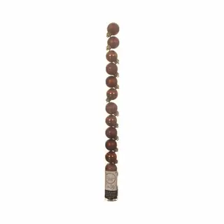 Decoris 14x Stuks Mini Kunststof Kerstballen Kaneel Bruin 3 Cm - Glans/mat/glitter - Kerstboomversiering