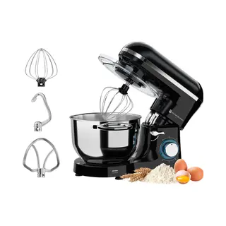 KitchenBrothers Küchenmaschine & Küchenmixer - Inkl. Rührschüssel - 1400 W - 38, 7 X 23, 8 X 31, 4 Cm - Schwarz