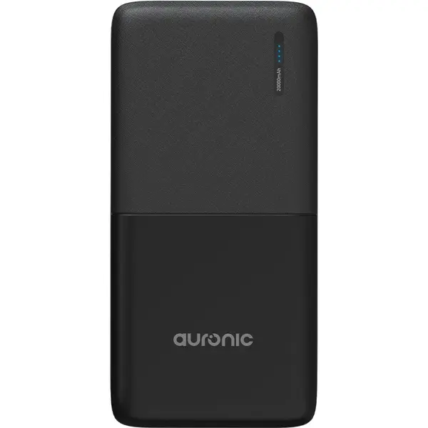 Auronic Powerbank 20.000 MAh - Opladen Via Usb-C En Usb-A En Micro-Usb - Inclusief Kabel - 4 Oplaadpoorten - Noodpakket - Zwart thumbnail