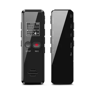 Auronic Digitales Diktiergerät - 8GB Speicher - Rauschunterdrückung - Usb Wiederaufladbar - Schwarz