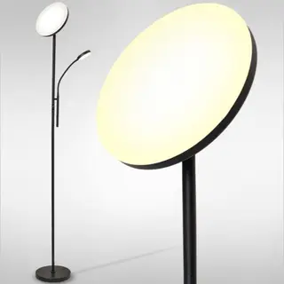 Auronic Vloerlamp - Staande Lamp Industrieel - 181cm - Led - Dimbaar En Kantelbaar - Geschikt Voor Woonkamer - Zwart