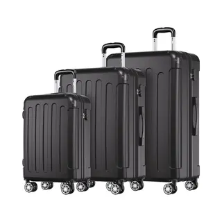 Trvlmore Kofferset - 3 Delig - 38L Handbagage + 70L En 110L Ruimbagage - Lichtgewicht - Zwart