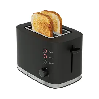KitchenBrothers Broodrooster - Pfas En Bpa Vrij - Retro - Toaster - 6 Instelbare Warmteniveaus - 2 Extra Brede Sleuven - 870W - Zwart